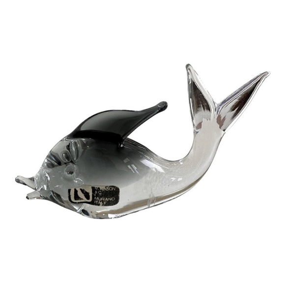 Beautiful V. Nason & Co Murano Smoky Glass Fish Figurine Paperweight - Picture 1 of 5